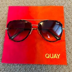 QUAY All In Mini Aviator Sunglasses in Tortoise/Brown Fade